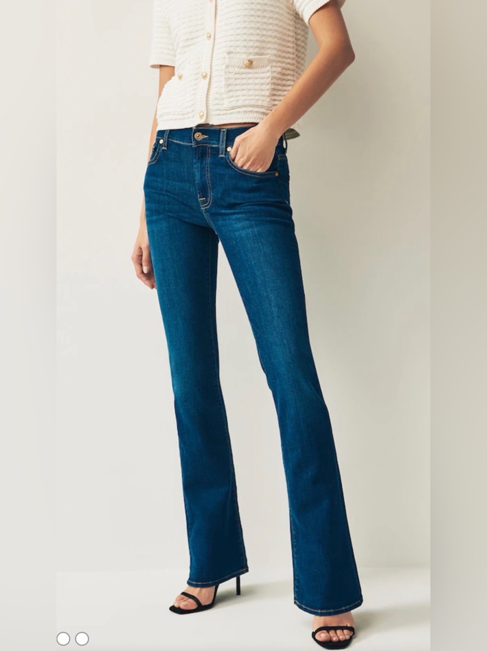 Women’s 7 for All Mankind Mid Rise Dark Wash Bootcut Denim Jeans Size 32